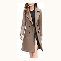 Double breasted wool blend coat