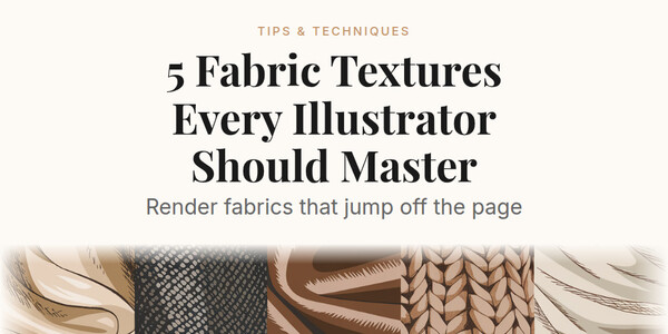 Fabric textures fashion illustration
